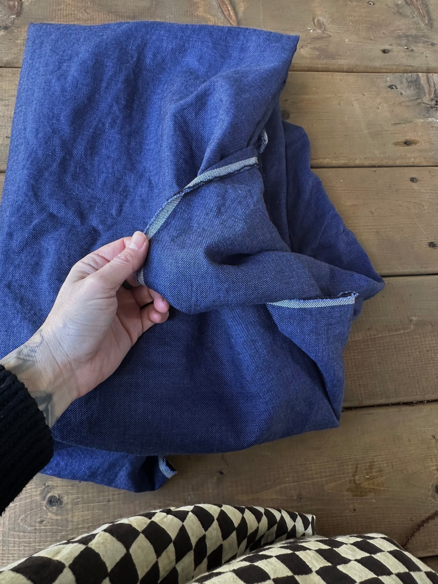 ** Ruffle Pants - medium blue- Made to Order