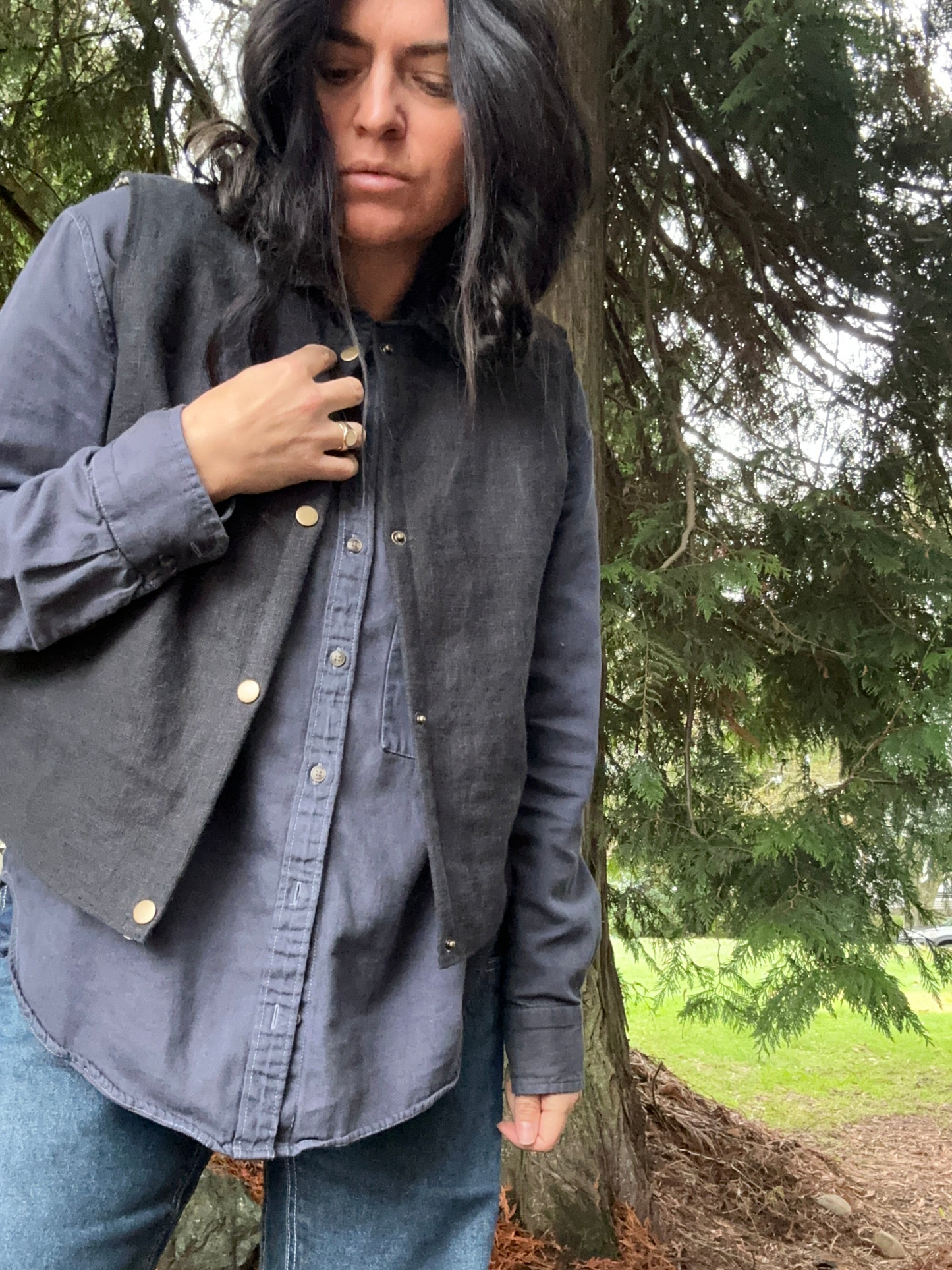 Linen Vest -Grey- Made to Order