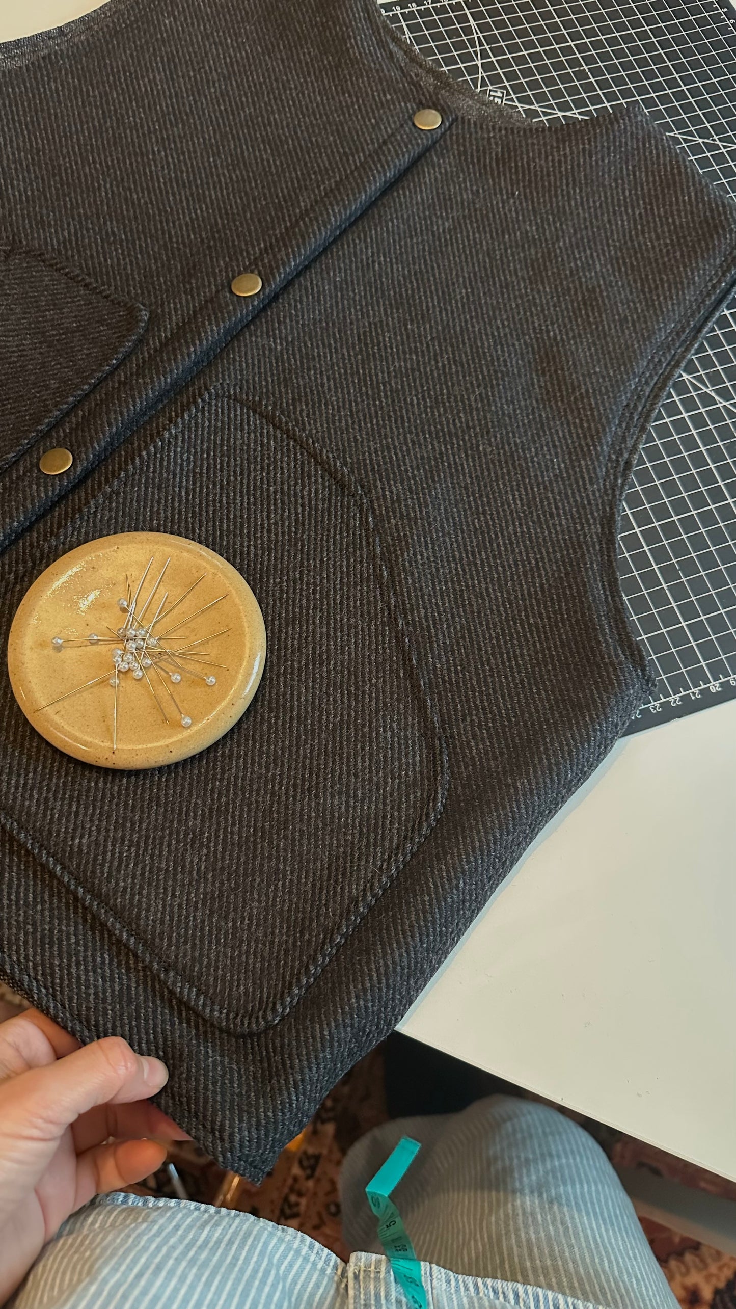 Forager Vest- Charcoal Twill