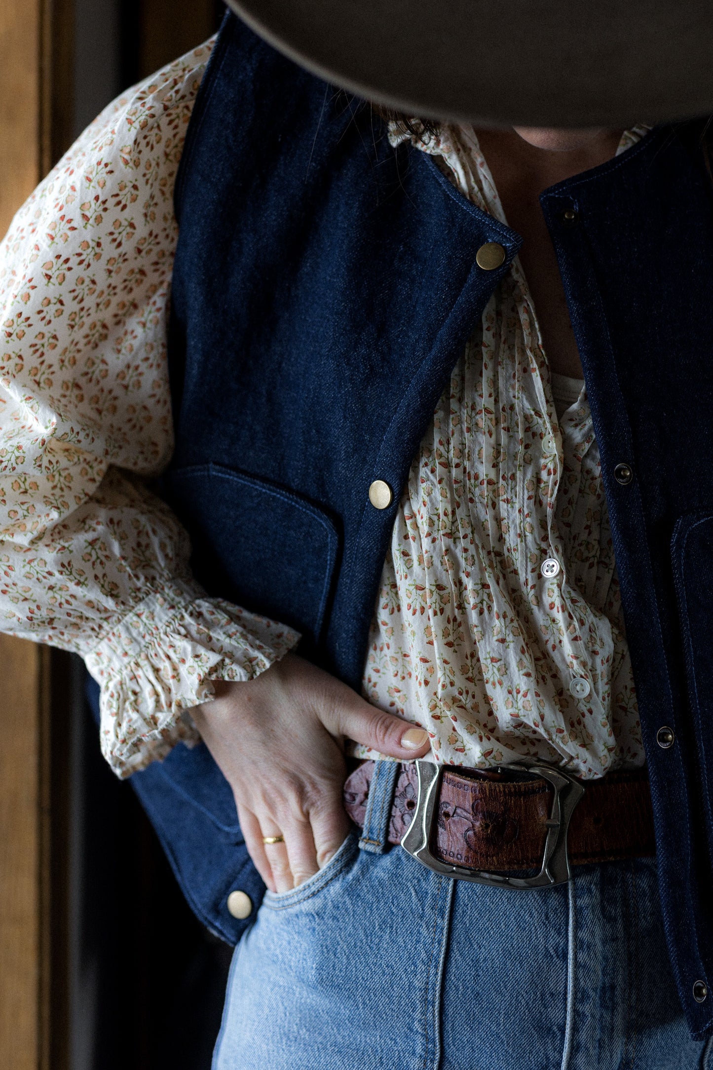 Blue Denim Forager Vest- Made to Order