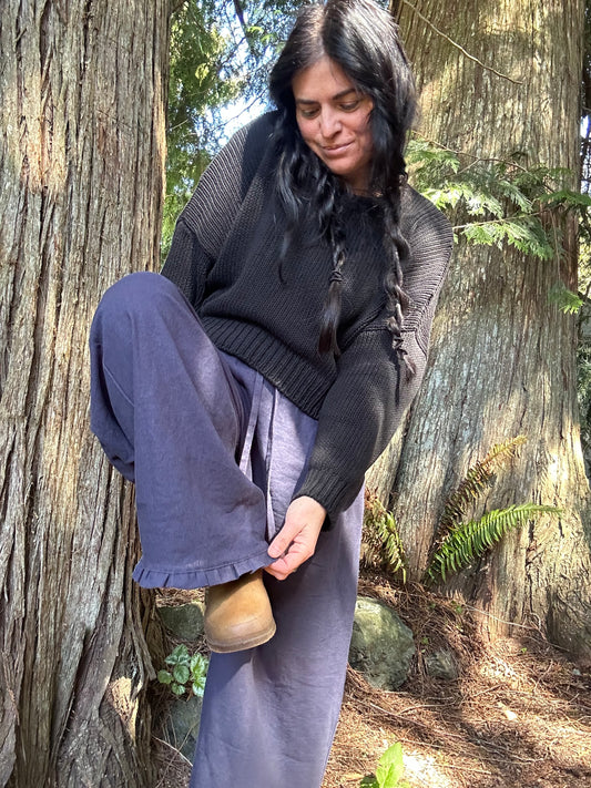 * Ruffle Pants - sample navy blue