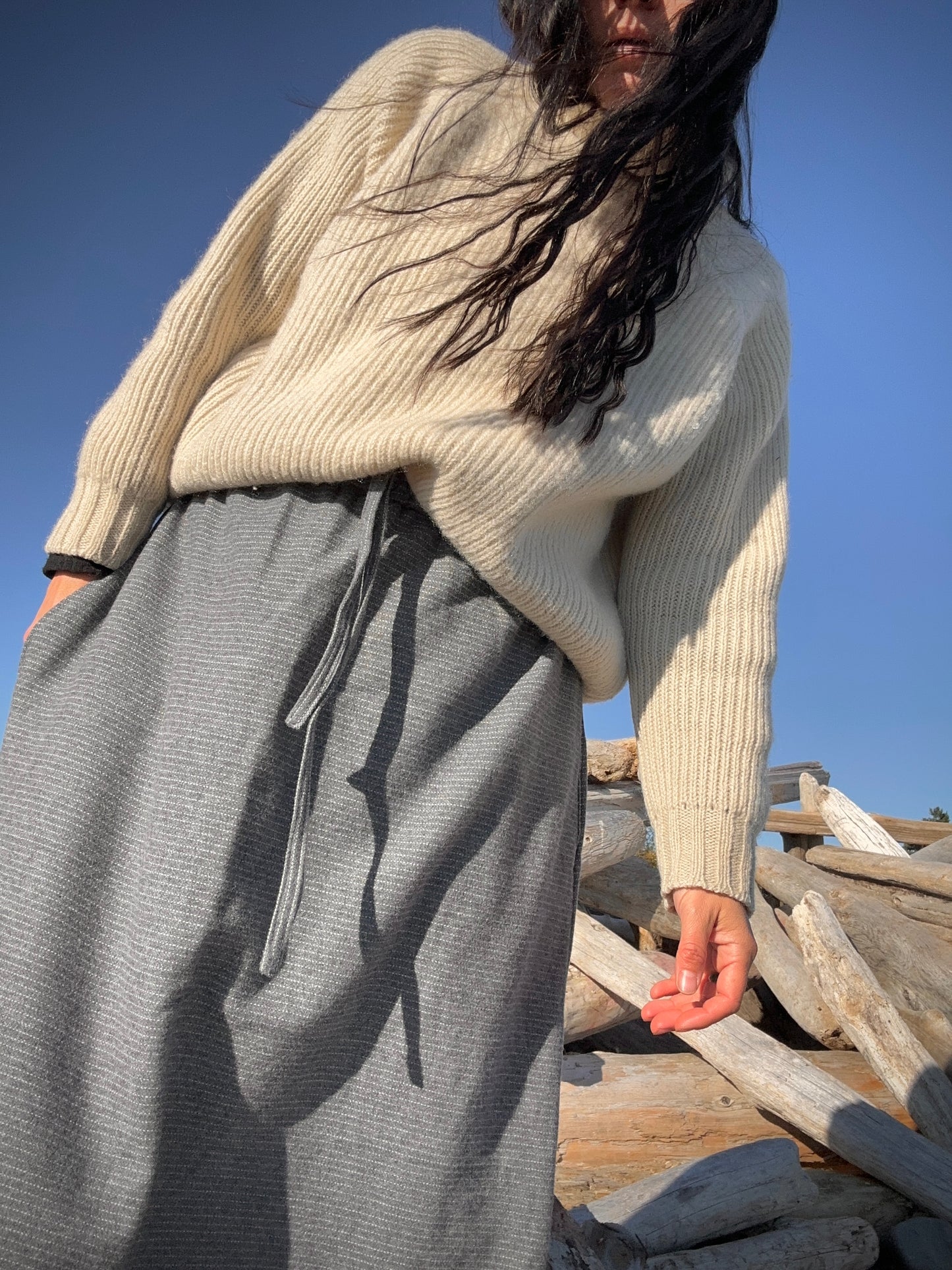 The Shoreline Maxi - Black Wool