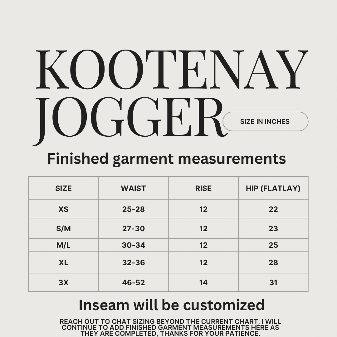 Kootenay Jogger- mixed textile custom